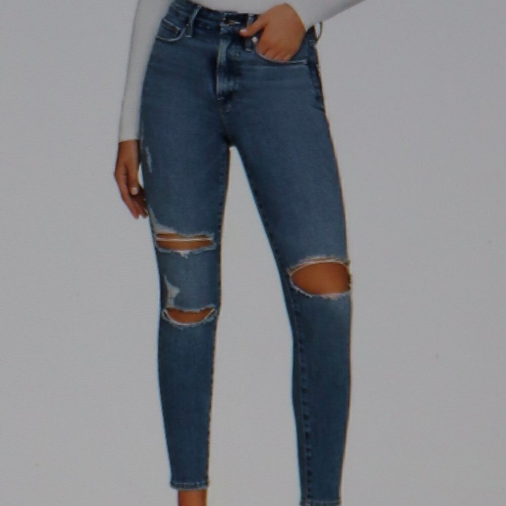 Good American GOOD LEGS CROP | BLUE617  /  Size 18